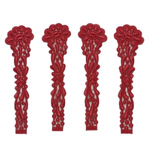 Applikation aus Spitze in dunkelrot 165x45mm gross