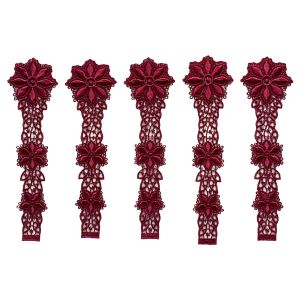 Applikation aus Spitze in weinrot 18x4cm gross