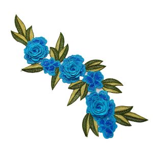 Applikation Blume in türkis 41x18cm
