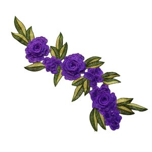 Applikation Blume in violett 41x18cm