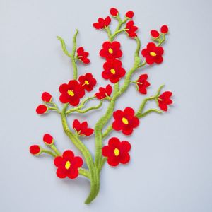 Applikation zum Aufbügeln Blume in rot