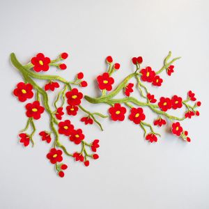 Applikation zum Aufbügeln Blume in rot
