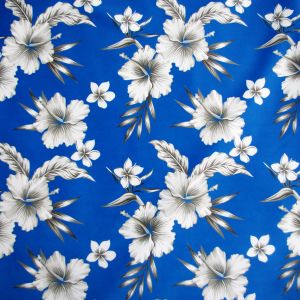 Badelycra - Lycra Stoff mit Blumenmuster in blau