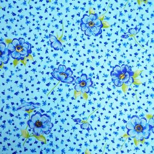 Badelycra Stoff mit Blumen in Stickereioptik in hellblau
