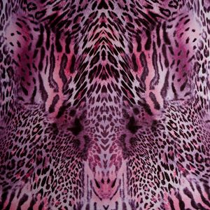 Badelycra Lycra Stoff mit Tiger und Leopard in pink