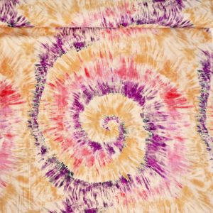 Batik Tie & Dye Viskose Stoff in gelb-orange