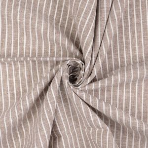 Baumwolle-Leinen Stoff in beige-offwhite gestreift