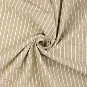 Baumwolle-Leinen Stoff hellbeige-offwhite gestreift