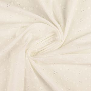 Baumwollspitze mit Blumen & Lochstickerei in ivory