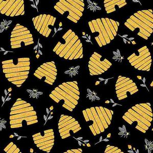 Baumwollstoff mit Bienen und Honigwaben Muster von Timeless Treasures