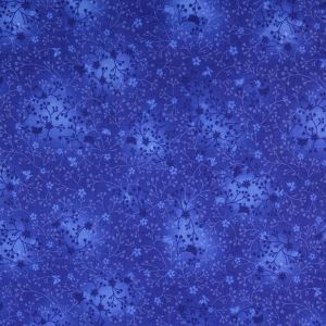 Baumwollstoff Rankenmuster blau: Feiner Digitaldruck in Popeline-Qualität für Quilting und Mode – 100% Baumwolle Meterware von spitzentraum.ch.