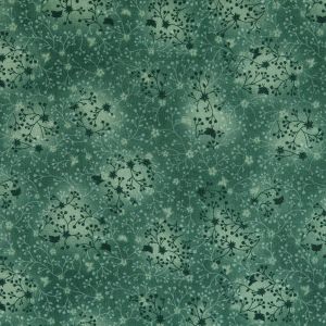 Baumwollstoff Rankenmuster tannengrün: Feiner Digitaldruck in Popeline-Qualität für Quilting und Mode – 100% Baumwolle Meterware von spitzentraum.ch.