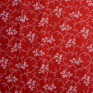Baumwollstoff mit vintage Blumen in rot