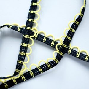 Budgetpackung Zierband in schwarz-gelb - 12mm, 3m