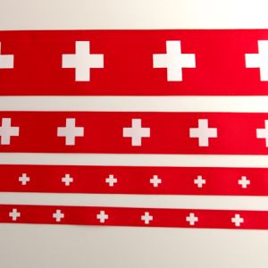 Satinband mit Schweizer Kreuz-Motiv