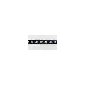 Satinband mit Edelweiss Motiv in schwarz