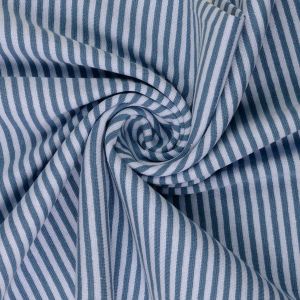 Bündchenstoff gestreift in hellblau-jeansblau (col. 0810)
