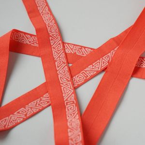 Falzgummi Einfassgummi orange gemustert 25mm breit zum Unterwäsche & Bekleidung nähen