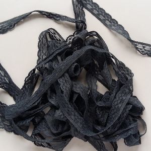 Budgetpackung Spitzenband in anthrazit - 15mm, 5m