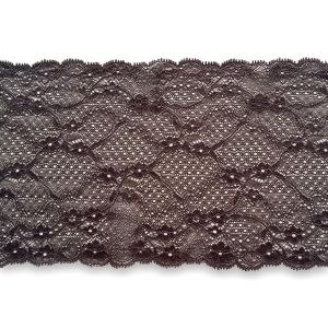 Elastische Spitze in anthrazit - 17cm breit