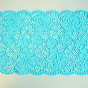 Elastische Spitze in aquamarine - 17cm breit
