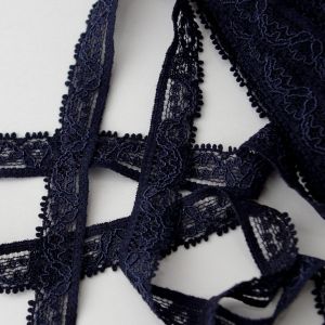 Elastische Spitze in dunkelblau - 5mm breit