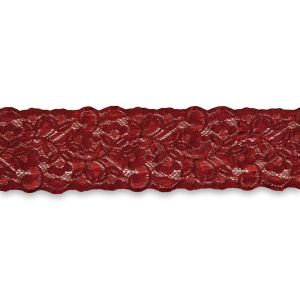 Elastische Spitze in dunkelrot - 6.5cm breit