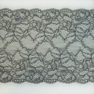Elastische Spitze in grau - 23cm breit