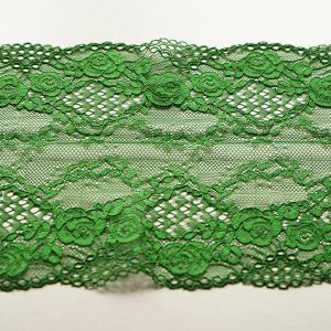 Elastische Spitze in grün - 17.5cm breit