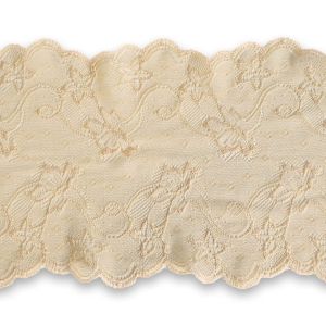 Elastische Spitze in hellbeige - 18cm breit