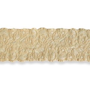 Elastische Spitze in hellbeige - 6cm breit