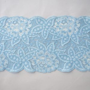 Elastische Spitze in hellblau - 14.5cm breit