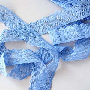 Elastische Spitze hellblau, 21mm breit um Bekleidung und Unterwäsche zu nähen