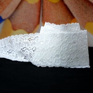Elastische Spitze in ivory, 55mm breit für Unterwäsche, Bekleidung, DIY & Scrapbooking