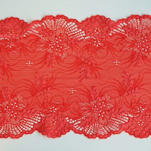 Elastische Spitze in lachs - 17cm breit