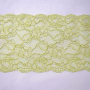 Elastische Spitze in lime - 17cm breit