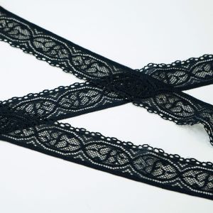 Elastische Spitze in mitternachtsblau - 3.3cm breit