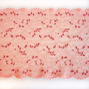 Elastische Spitze in pfirsich - 23cm breit