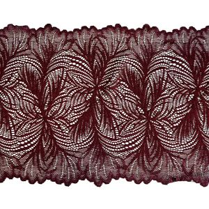 Elastische Spitze in plum - 23cm breit