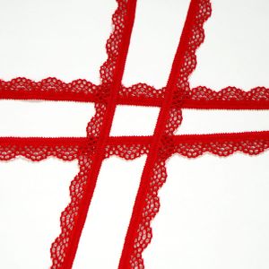 Elastische Spitze in rot, 15mm breit zum Bekleidung und Unterwäsche nähen oder für DIY-Projekte - in 5m-Packung