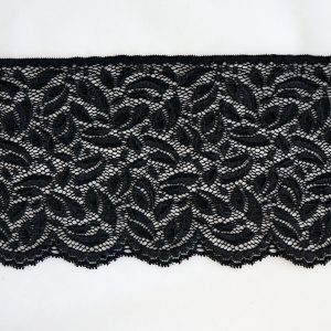 Elastische Spitze in schwarz - 12.5cm breit