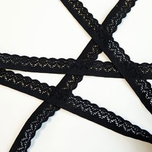 Eelastische Spitze in schwarz - 15mm breit in 5m Budgetpackung