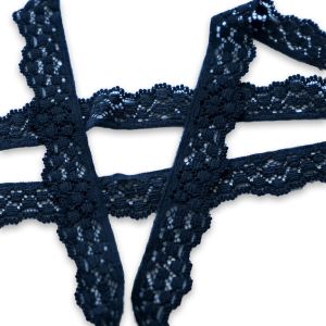 Elastische Spitze in schwarz, 25mm breit um Bekleidung, Unterwäsche & Dekor zu nähen