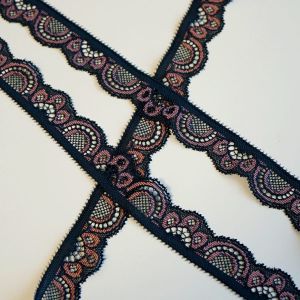 Elastische Spitze in taupe-altrosa - 22mm breit