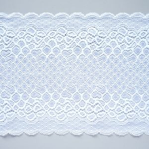 Elastisches Spitzenband in weiss - 17.5cm breit