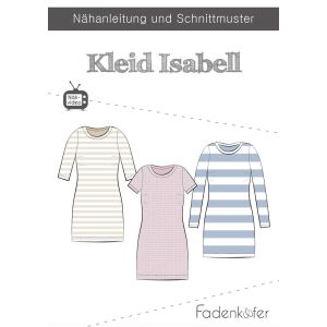 Schnittmuster für ein einfaches Jerseykleid mit drei Ärmellängen - Isabell von Fadenkäfer.