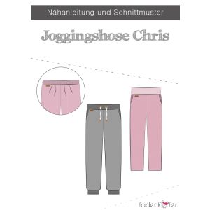 Schnittmuster für eine Jogginghose 'Chris', mit oder ohne Taschen, mit Gummibund oder Kordeln - von Fadenkäfer