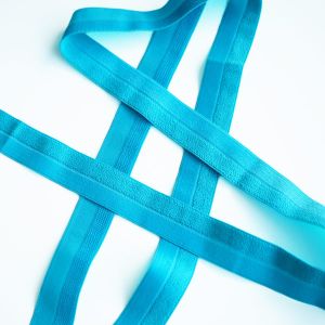 Falzgummi, elastisches Einfassband in aquamarine, 20mm breit um Kanten von Kleidung & Unterwäsche einzufassen