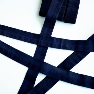 Falzgummi, elastisches Einfassband in dunkelblau, 20mm breit um Kanten von Bekleidung und Unterwäsche einzufassen
