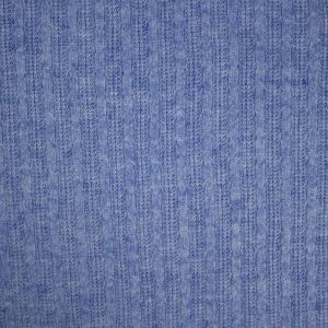 Feinstrick Stoff mit Zopfmuster in hellblau melange